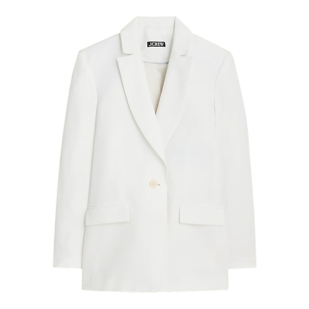 J.Crew Drapey Viscose Tuxedo Blazer White Size 4